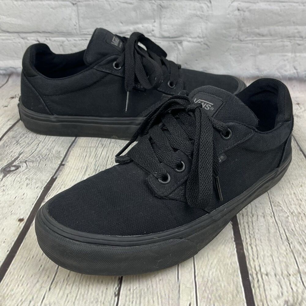 Vans Atwood Sneakers Mens 7.5 Black Deluxe Comfort Canvas Low Top Skate Shoes